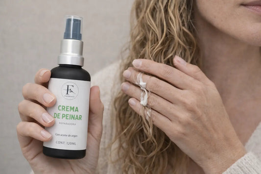 Crema de Peinar de Fringilla Organic Boutique con aceite de argán, formulada para hidratar, definir y controlar el frizz en cabello ondulado y rizado