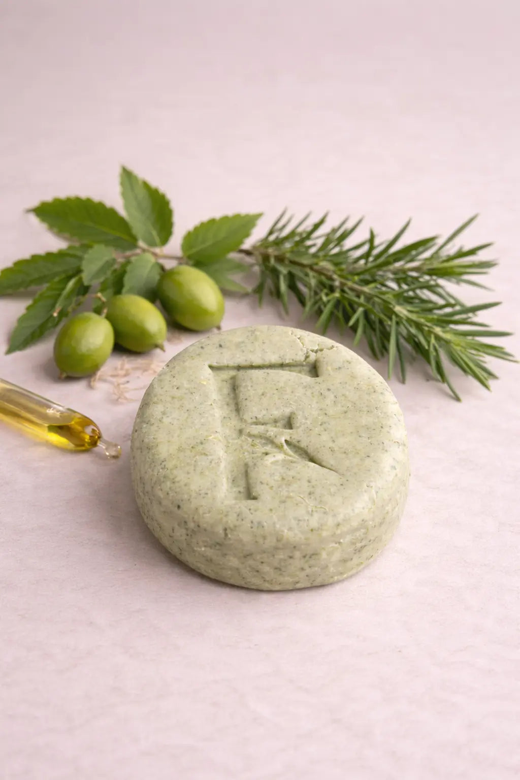 Champú sólido viajero Fringilla para control de grasa con ingredientes naturales y fórmula refrescante