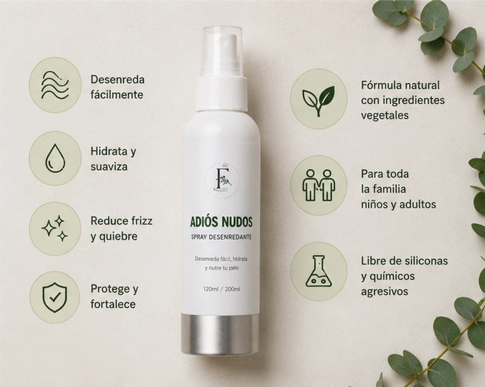Beneficios del spray desenredante natural sin siliconas